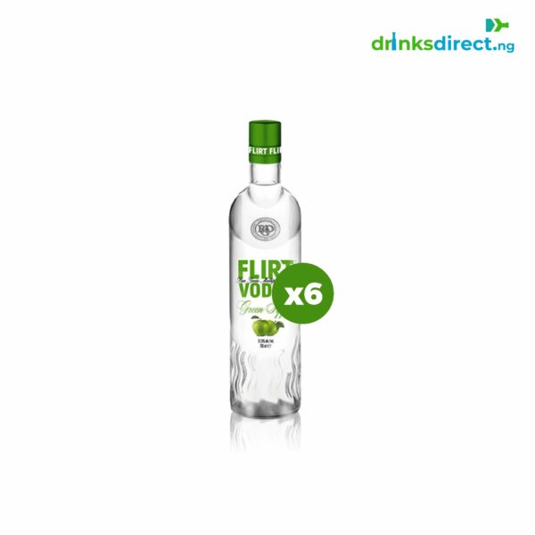 FLIRT VODKA GREEN APPLE 1LTR X6